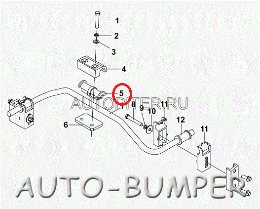 DongFeng Резиновая втулка стабилизатора 10ZB7C-01027, 10ZB7C01027