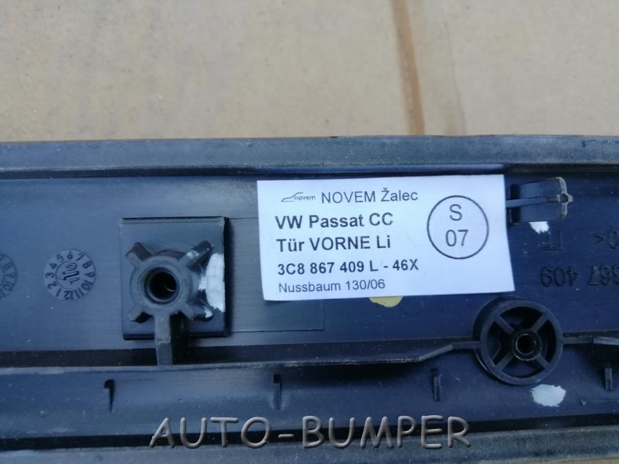 VW Passat CC 2008- Накладка обшивки двери передняя левая 3C8867409L 3C8867409 3C8867409L46X