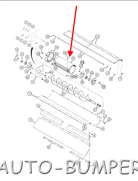 Case 2344 (1/98-1/02) Чехол шнека 240809A2