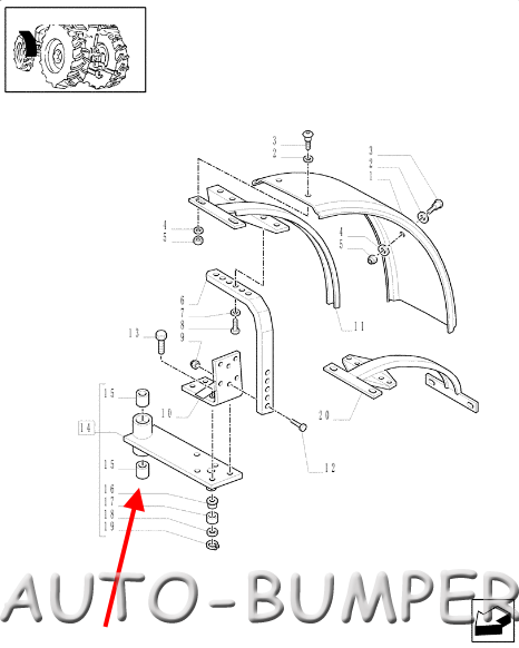 Case MAXXUM Втулка крепления крыла переднего 82025920
