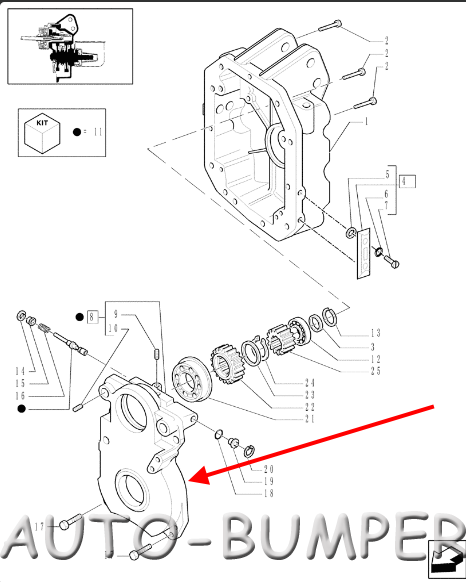 Case IH MAXXUM Крышка опорная КОМ 47126419, 47126103
