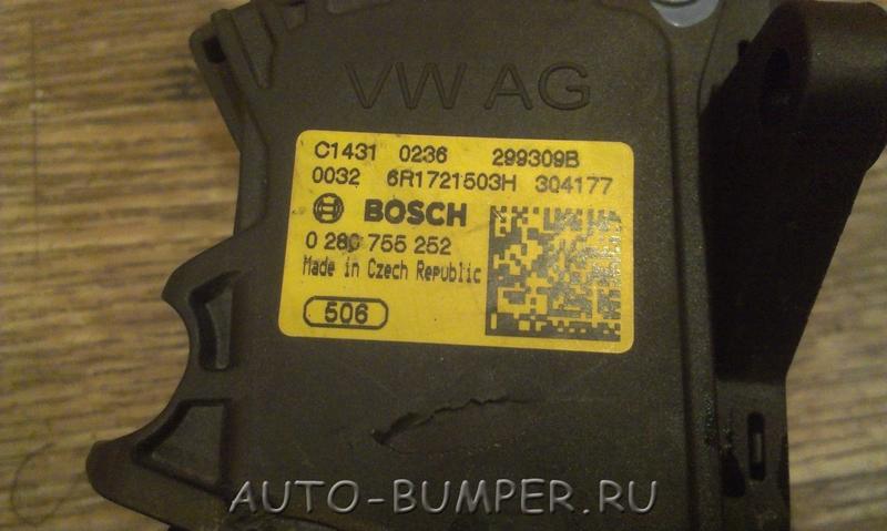 Skoda Rapid 2013- Педаль акселератора 6R1721503H