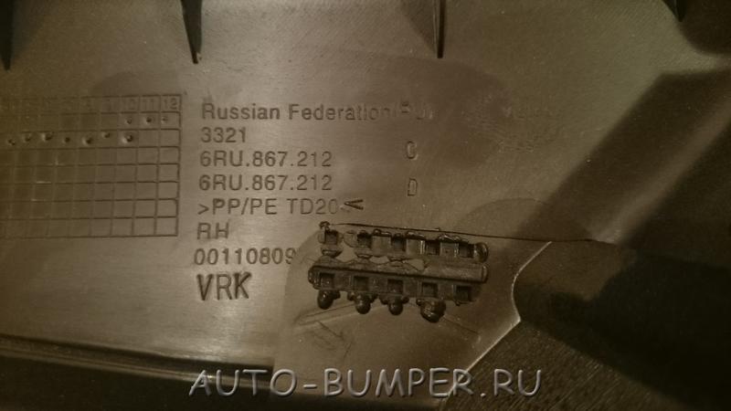 Volkswagen Polo Седан 2011- Обшивка двери задней правой 6RU867212C82V