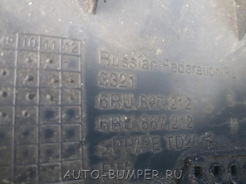 Volkswagen Polo Седан 2010- Обшивка двери задней правой 6RU867212
