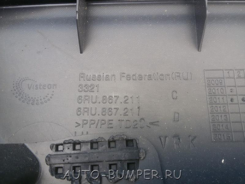 VW Polo Седан 2010- Обшивка двери задней левой 6RU867211